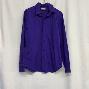 1MX Express Vibrant Purple Button-Up Shirt size M 15-15 1/2